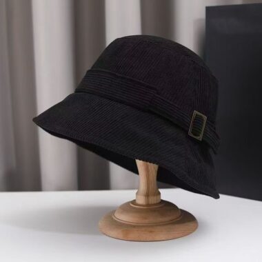 Japanese style warm corduroy bucket hat for spring autumn