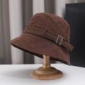 Japanese style warm corduroy bucket hat for spring autumn