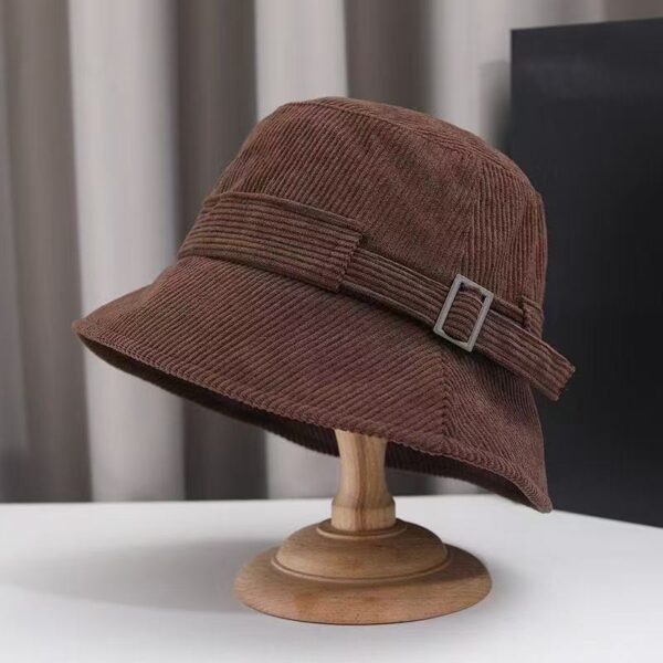 Japanese style warm corduroy bucket hat for spring autumn