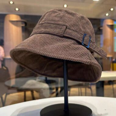 Japanese style warm corduroy bucket hat for spring autumn