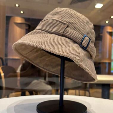 Japanese style warm corduroy bucket hat for spring autumn