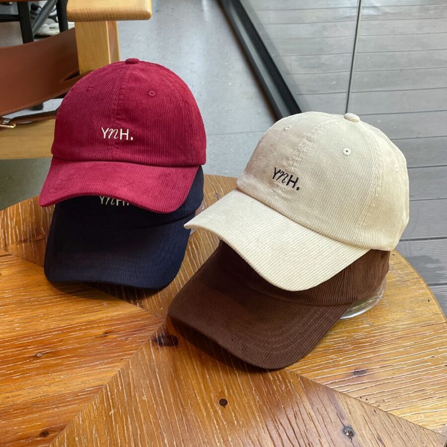 autumn winter corduroy embroidered unisex baseball hat