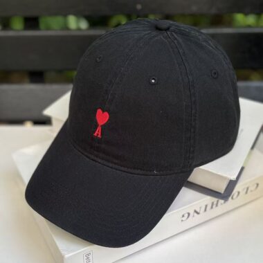 minimalist cotton heart embroidered unisex baseball hat