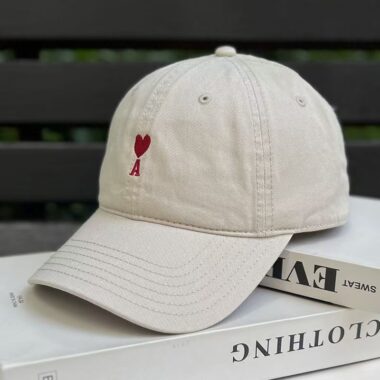 minimalist cotton heart embroidered unisex baseball hat