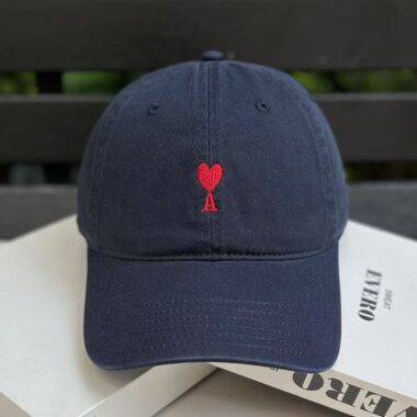 minimalist cotton heart embroidered unisex baseball hat
