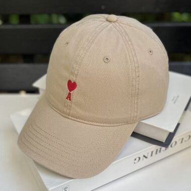 minimalist cotton heart embroidered unisex baseball hat