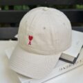 minimalist cotton heart embroidered unisex baseball hat
