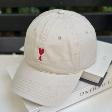 minimalist cotton heart embroidered unisex baseball hat