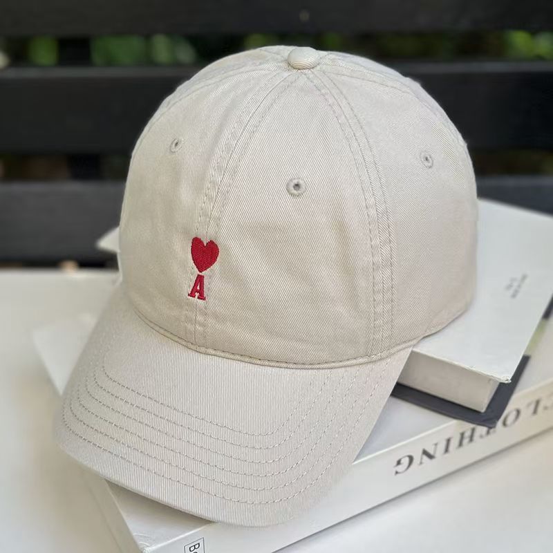 minimalist cotton heart embroidered unisex baseball hat
