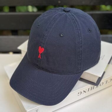 minimalist cotton heart embroidered unisex baseball hat