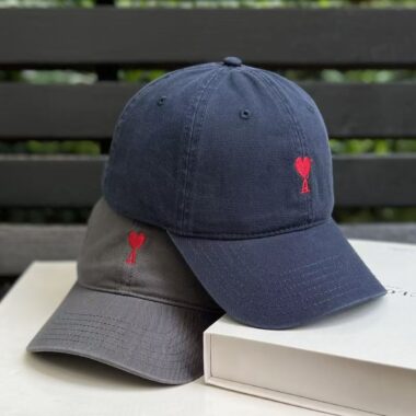 minimalist cotton heart embroidered unisex baseball hat