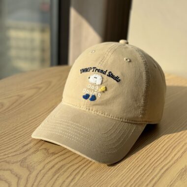 korean cute dog embroidered spring summer baseball hat