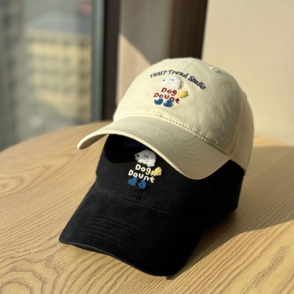 korean cute dog embroidered spring summer baseball hat