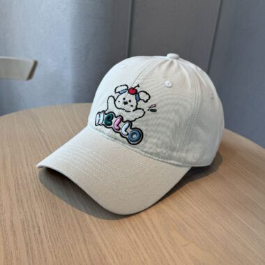 cute dog embroidered outdoor sun protection women baseball hat