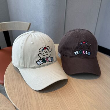 cute dog embroidered outdoor sun protection women baseball hat