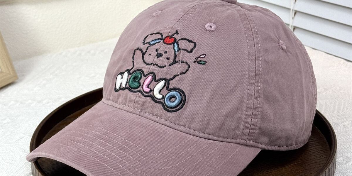 cute dog embroidered outdoor sun protection women baseball hat
