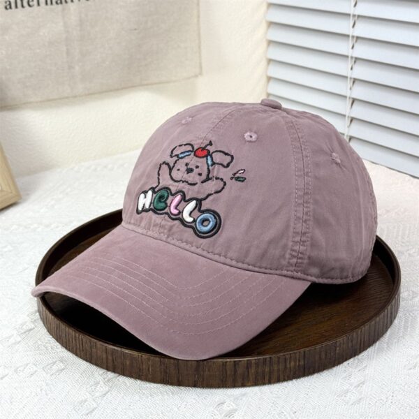 cute dog embroidered outdoor sun protection women baseball hat
