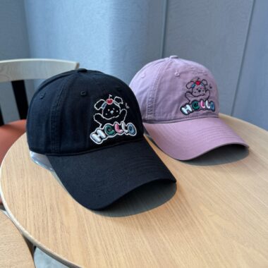 cute dog embroidered outdoor sun protection women baseball hat