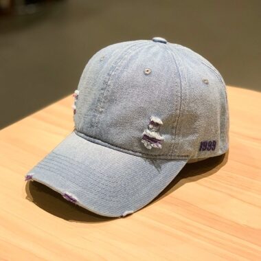 vintage solid color distressed denim baseball hat