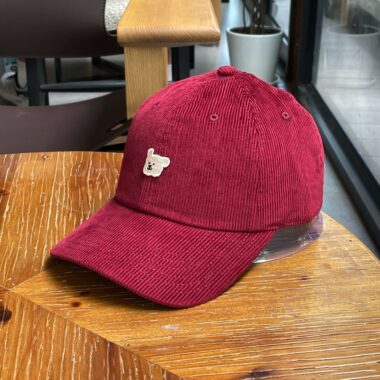 japanese retro dog label corduroy unisex baseball hat