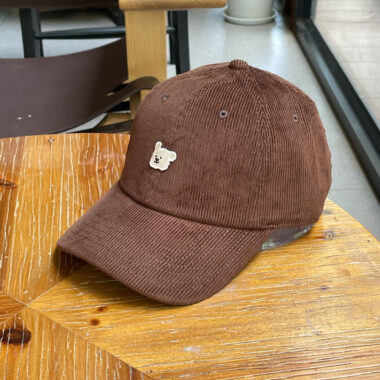 japanese retro dog label corduroy unisex baseball hat
