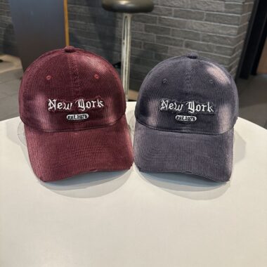autumn winter gradient corduroy letter unisex baseball hat