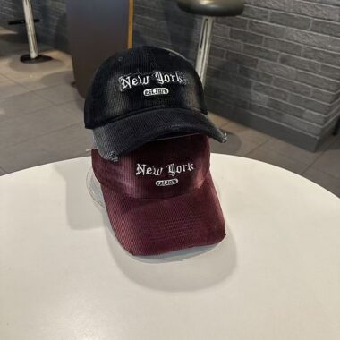 autumn winter gradient corduroy letter unisex baseball hat