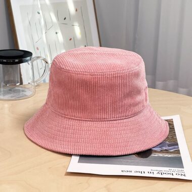 solid color Japanese corduroy bucket hat for autumn winter
