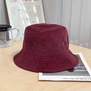 solid color Japanese corduroy bucket hat for autumn winter