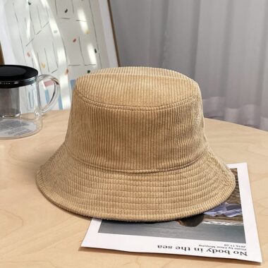 solid color Japanese corduroy bucket hat for autumn winter