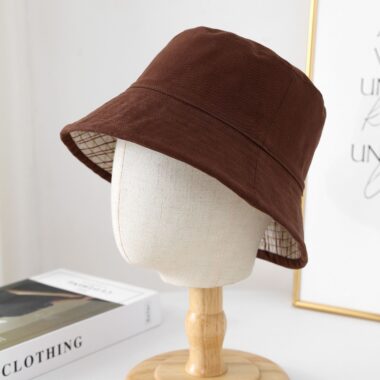 Japanese vintage reversible sun protection bucket hat casual wear