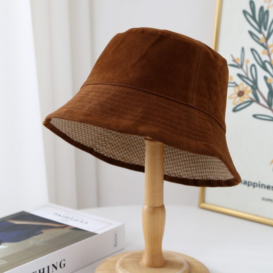 Japanese vintage reversible sun protection bucket hat casual wear