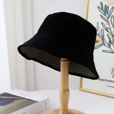 Japanese vintage reversible sun protection bucket hat casual wear