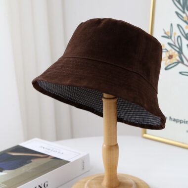 Japanese vintage reversible sun protection bucket hat casual wear