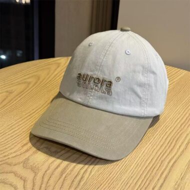 korean soft crown color block letter embroidered baseball hat