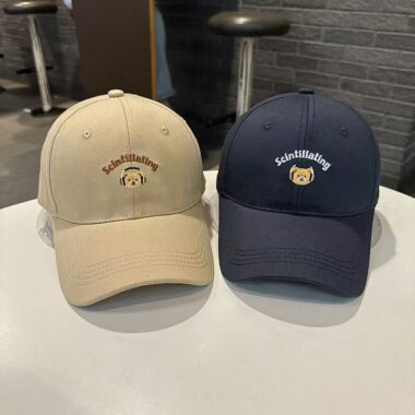korean cute bear embroidered casual women baseball hat
