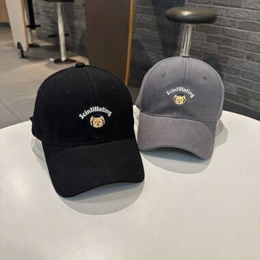 korean cute bear embroidered casual women baseball hat