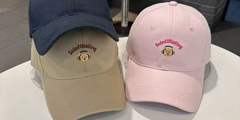 korean cute bear embroidered casual women baseball hat