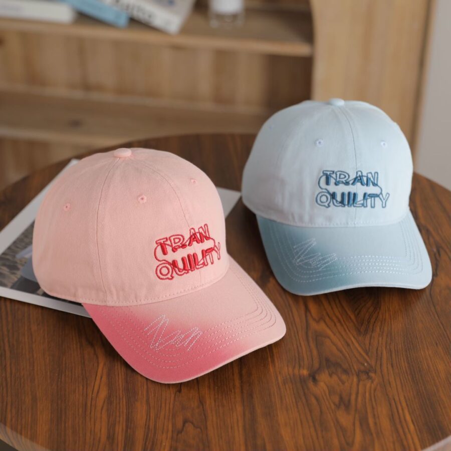 korean spring autumn gradient letter embroidered women baseball hat