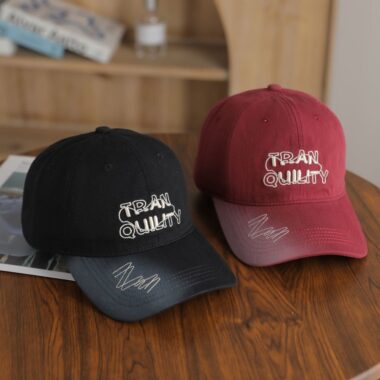 korean spring autumn gradient letter embroidered women baseball hat