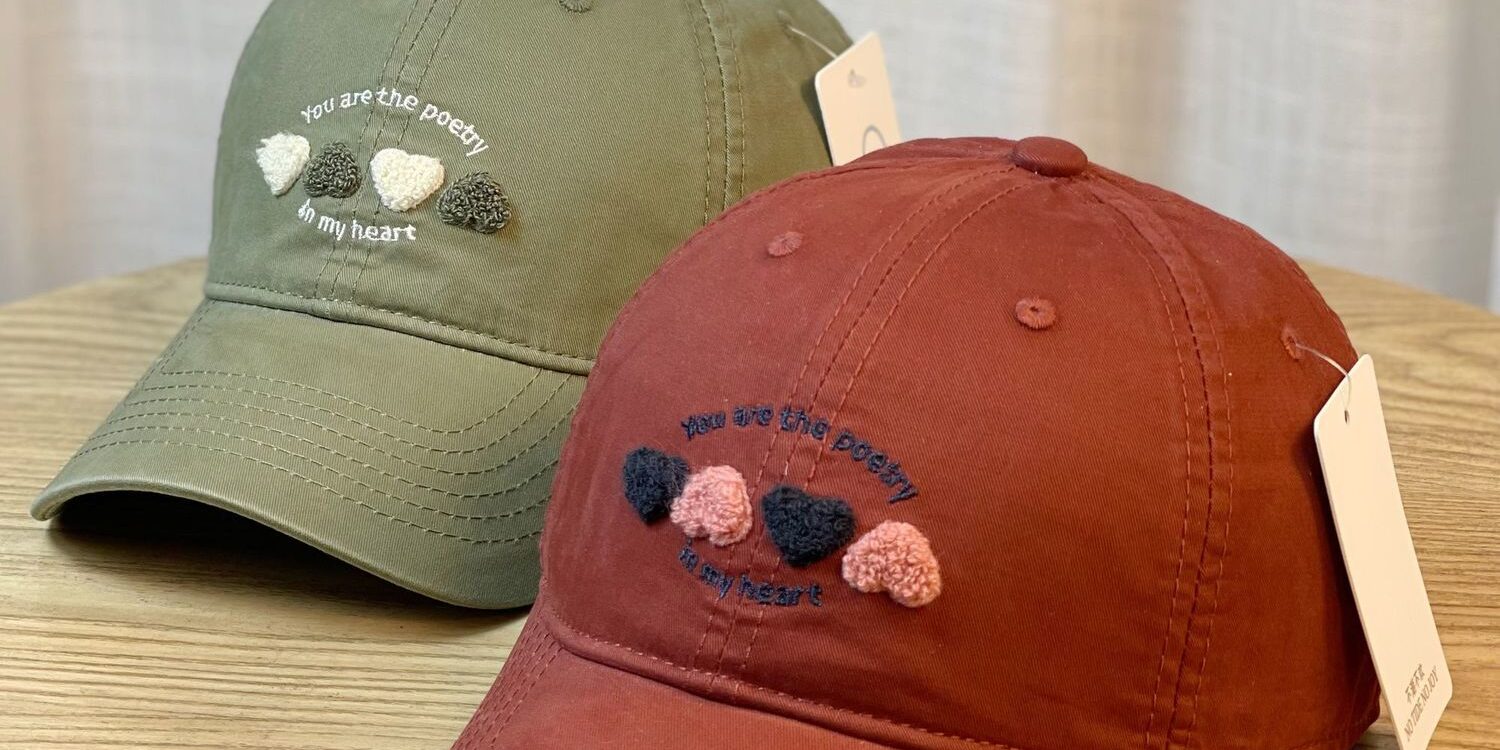 korean heart embroidered spring autumn women baseball hat