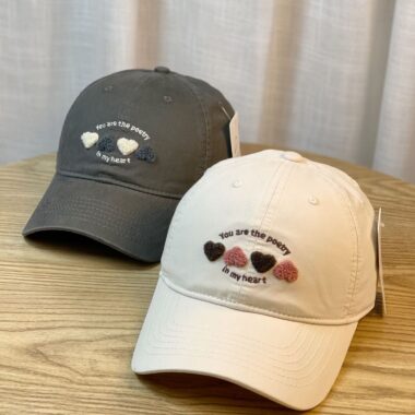 korean heart embroidered spring autumn women baseball hat