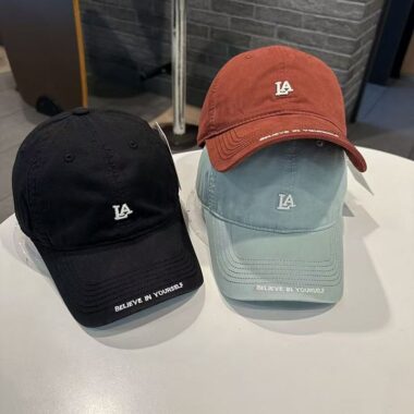 korean minimal small letter embroidered casual baseball hat