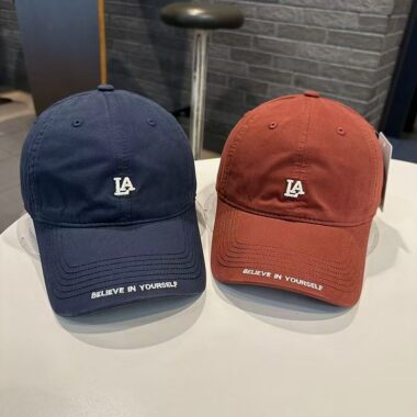 korean minimal small letter embroidered casual baseball hat