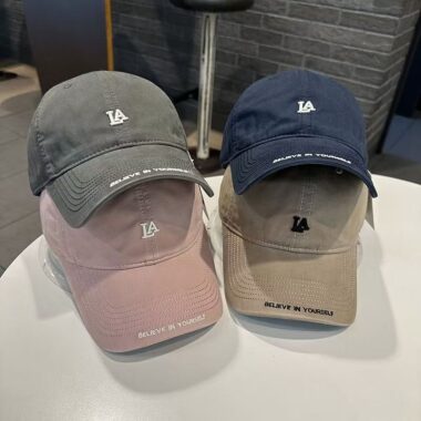 korean minimal small letter embroidered casual baseball hat