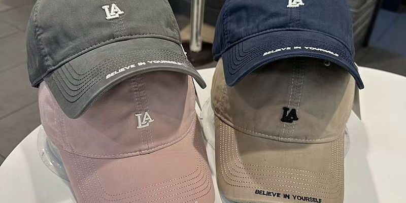 korean minimal small letter embroidered casual baseball hat