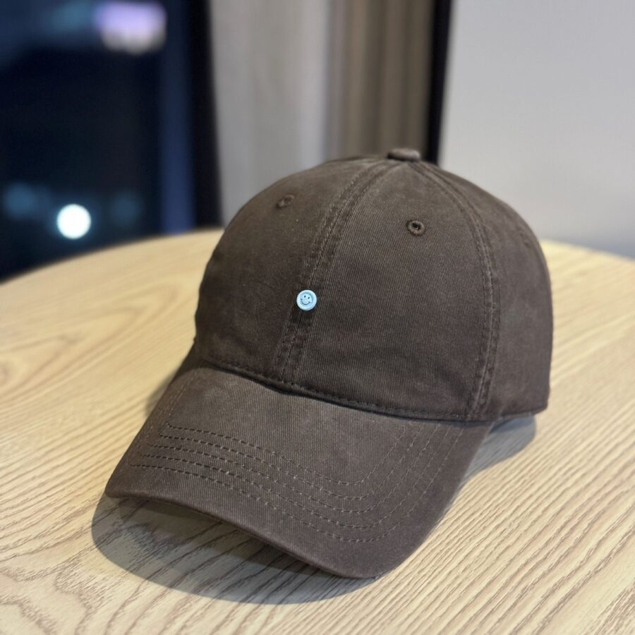 all season korean smile label unisex baseball hat