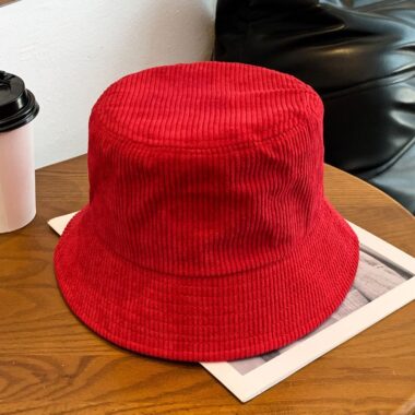 korean solid color corduroy bucket hat autumn winter