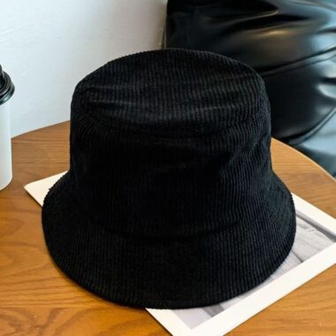 korean solid color corduroy bucket hat autumn winter