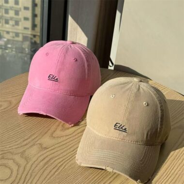 korean minimal vintage letter embroidered unisex baseball hat